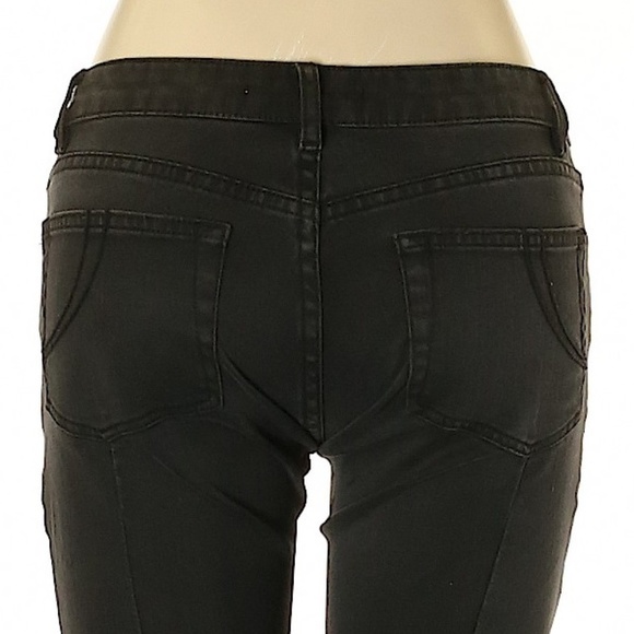 Maje Funky Black Low Rise Skinny Jeans with Zipper Accent Size 24 ~ Punk Rock - Picture 4 of 16